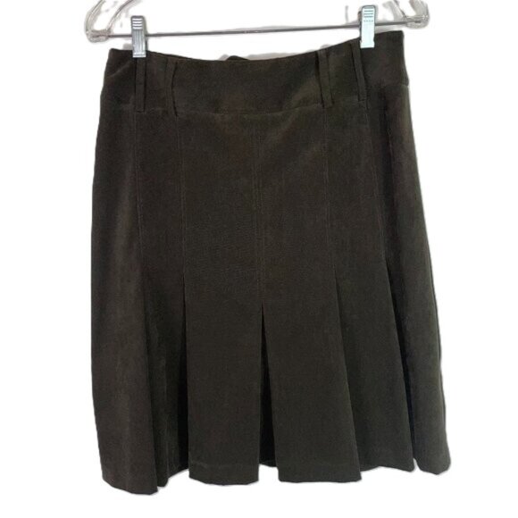 Reitmans Vintage Brown Pleated Skirt Soft Brushed Stretch Stretch Size 10/11 - Picture 1 of 10